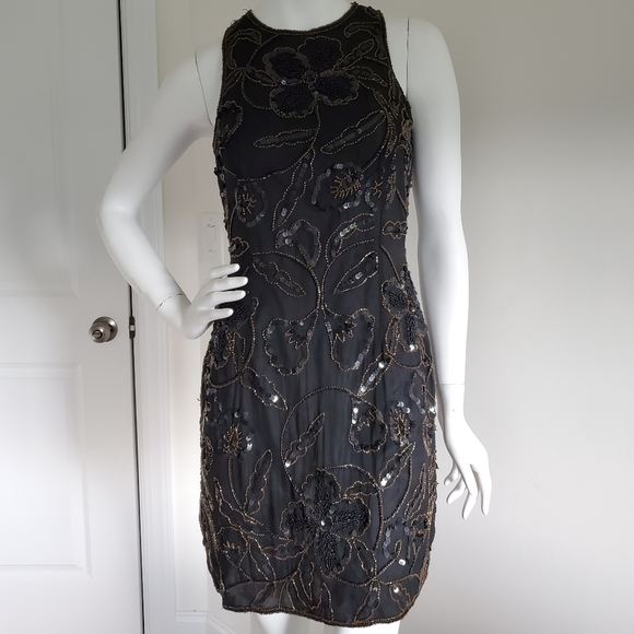 Papell boutique evening beaded dress 8 - Picture 1 of 15